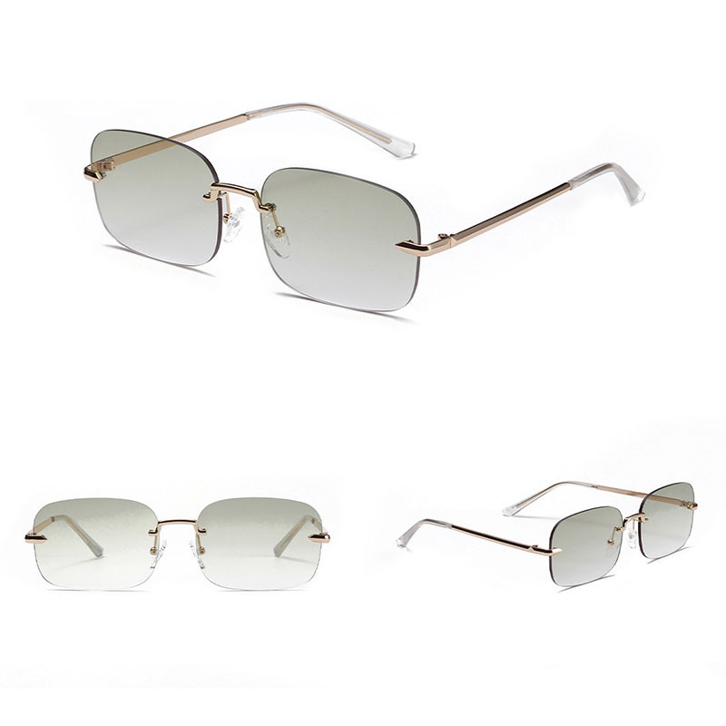HBK Modne pravokutne sunčane naočale bez okvira Žene Muškarci Sjenila bez okvira Aluminijske naočale Moderne male sunčane naočale Travvelling UV400