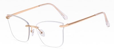 Peekaboo metallist ääristeta prillid naistele läbipaistvad läätsed mood ruudukujulised prillid raam naiste leopard kullast talvetarvikud raamita