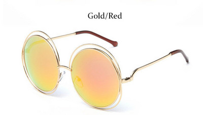 Okrugle sunčane naočale Ženske retro zrcalne sjenila za žene Luksuzne smeđe leće Ženske sunčane naočale Prevelike vintage naočale Oculos