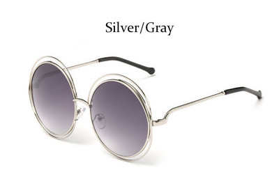 Okrugle sunčane naočale Ženske retro zrcalne sjenila za žene Luksuzne smeđe leće Ženske sunčane naočale Prevelike vintage naočale Oculos