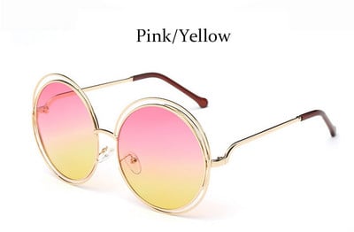 Okrugle sunčane naočale Ženske retro zrcalne sjenila za žene Luksuzne smeđe leće Ženske sunčane naočale Prevelike vintage naočale Oculos