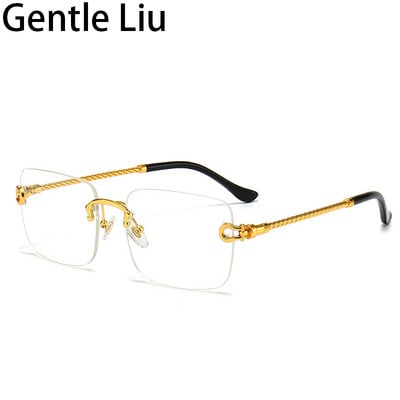 Vintage četvrtaste sunčane naočale bez okvira Ženske sunčane naočale bez okvira Muške male pravokutne naočale 2022. Luksuzne marke računalne naočale