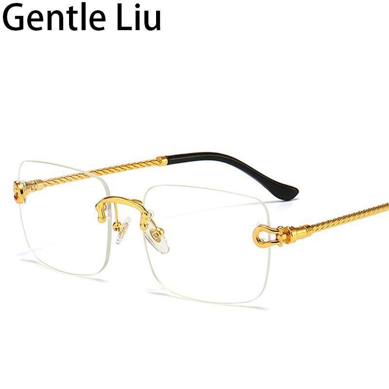 Vintage četvrtaste sunčane naočale bez okvira Ženske sunčane naočale bez okvira Muške male pravokutne naočale 2022. Luksuzne marke računalne naočale