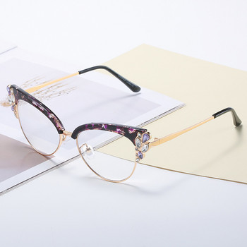 Γυαλιά ανάγνωσης ρετρό μπλε φωτός Γυναικεία οπτικά πλαίσια ματιών γάτας Ανδρικά συνταγογραφούμενα γυαλιά διαμαντιών Γυαλιά οράσεως καθαρού φακού