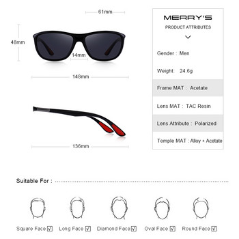 MERRYS DESIGN Ανδρικά γυαλιά ηλίου HD Polarized Αθλητικά γυαλιά ψαρέματος UV400 Protection S8310