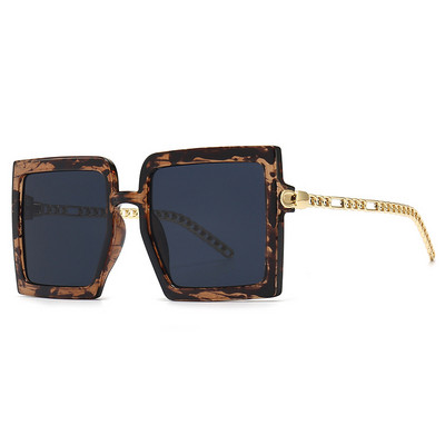 Nove retro velike četvrtaste sunčane naočale za žene s metalnim lancem za noge UV400 Oculos De Sol