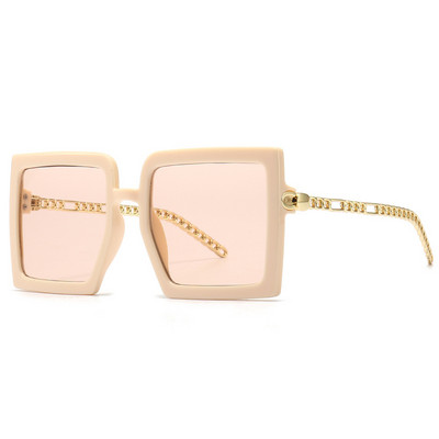 Nove retro velike četvrtaste sunčane naočale za žene s metalnim lancem za noge UV400 Oculos De Sol