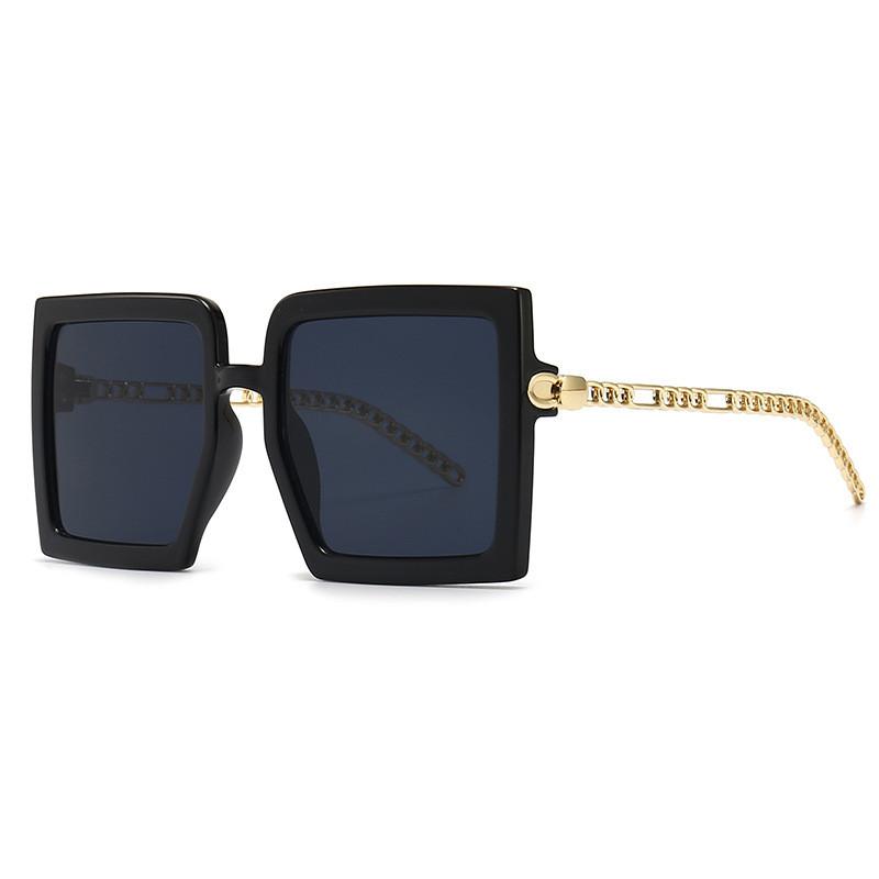 Nove retro velike četvrtaste sunčane naočale za žene s metalnim lancem za noge UV400 Oculos De Sol