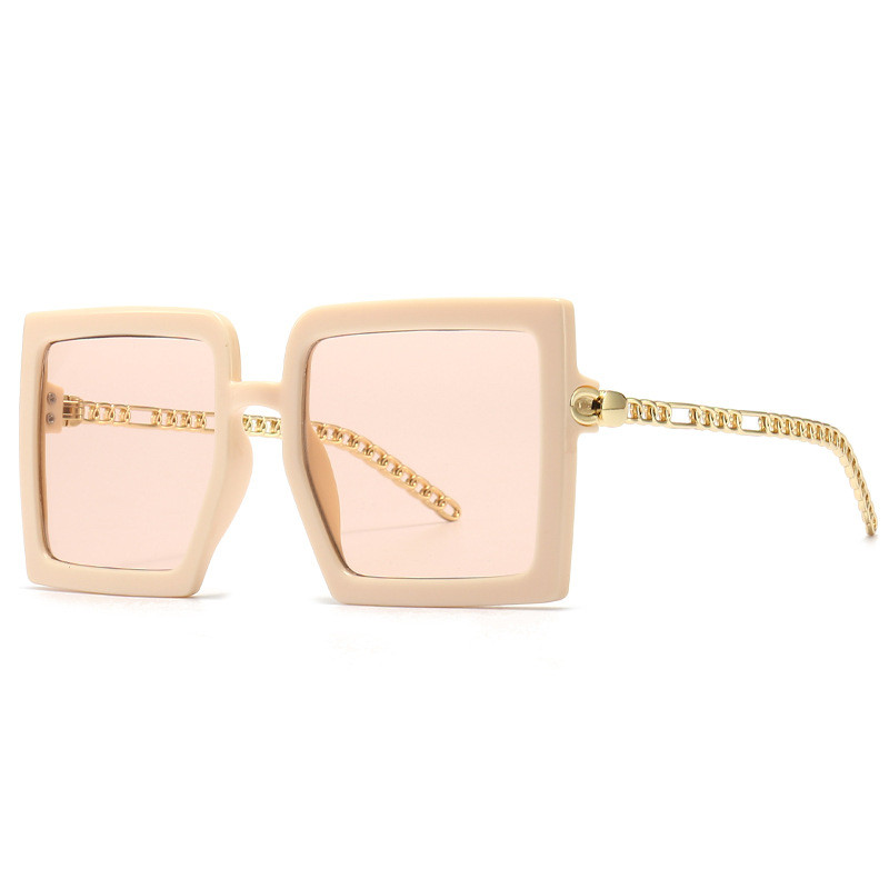 Nove retro velike četvrtaste sunčane naočale za žene s metalnim lancem za noge UV400 Oculos De Sol