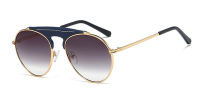 48086 Okrugle Pilot kožne sunčane naočale Muškarci Žene Modne nijanse UV400 Vintage naočale