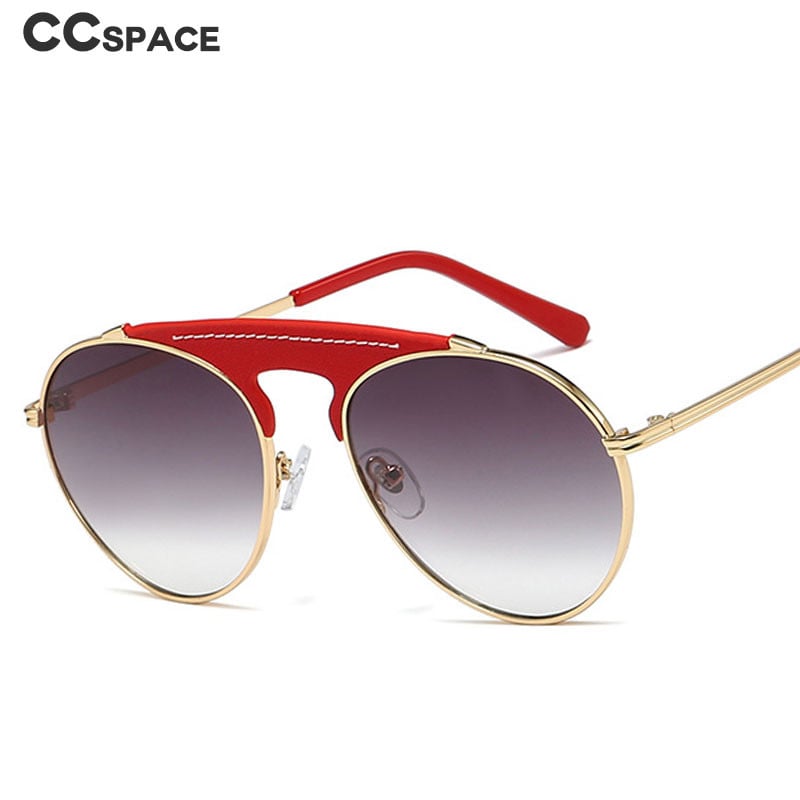 48086 Okrugle Pilot kožne sunčane naočale Muškarci Žene Modne nijanse UV400 Vintage naočale