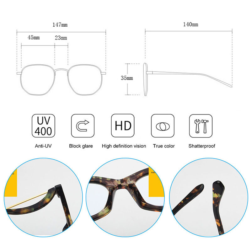 Nauji moteriški kačių akių akinių rėmeliai Unikalaus dizaino trikampis metalinis anti-mėlynas šviesiai permatomas akinių rėmeliai optiniai akiniai