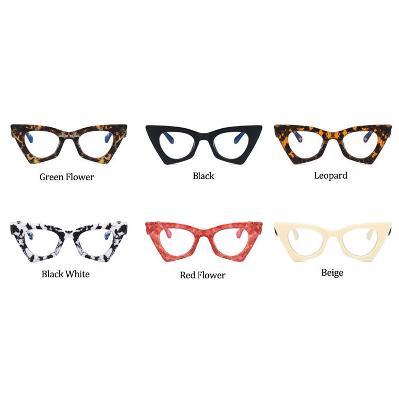 Nauji moteriški kačių akių akinių rėmeliai Unikalaus dizaino trikampis metalinis anti-mėlynas šviesiai permatomas akinių rėmeliai optiniai akiniai