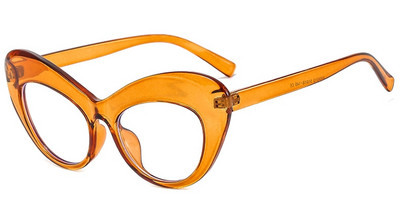 Priehľadné okuliare s mačacím okom, jedinečné nadrozmerné osobnostné módne okuliare, oranžové dekoratívne okuliare, veľké dámske okuliare
