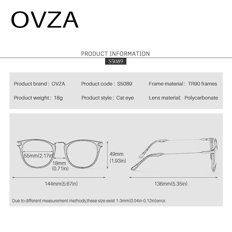 OVZA Retro mačkasti okvir za naočale Ženske 2023 Nove ženske naočale protiv plavih zraka protiv umora visokokvalitetni TR90 okvir S5089