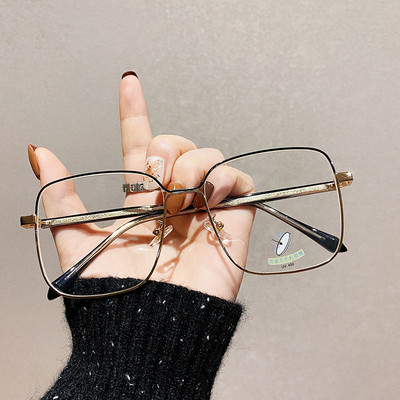 Retro naočale za čitanje Gradijent okvira za naočale Antiplavo svjetlo Ravno ogledalo Metalni okvir Prevelike prozirne naočale Ženske naočale
