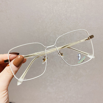 Retro naočale za čitanje Gradijent okvira za naočale Antiplavo svjetlo Ravno ogledalo Metalni okvir Prevelike prozirne naočale Ženske naočale
