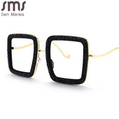 Luxus gyémánt szögletes szemüvegek szemüvegek új női férfi fényes kristály optikai szemüvegkeretek trendi optikai számítógépes szemüvegek