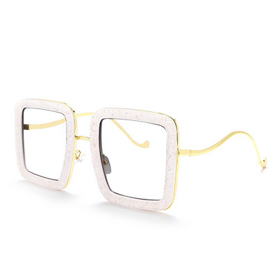 Luxus gyémánt szögletes szemüvegek szemüvegek új női férfi fényes kristály optikai szemüvegkeretek trendi optikai számítógépes szemüvegek