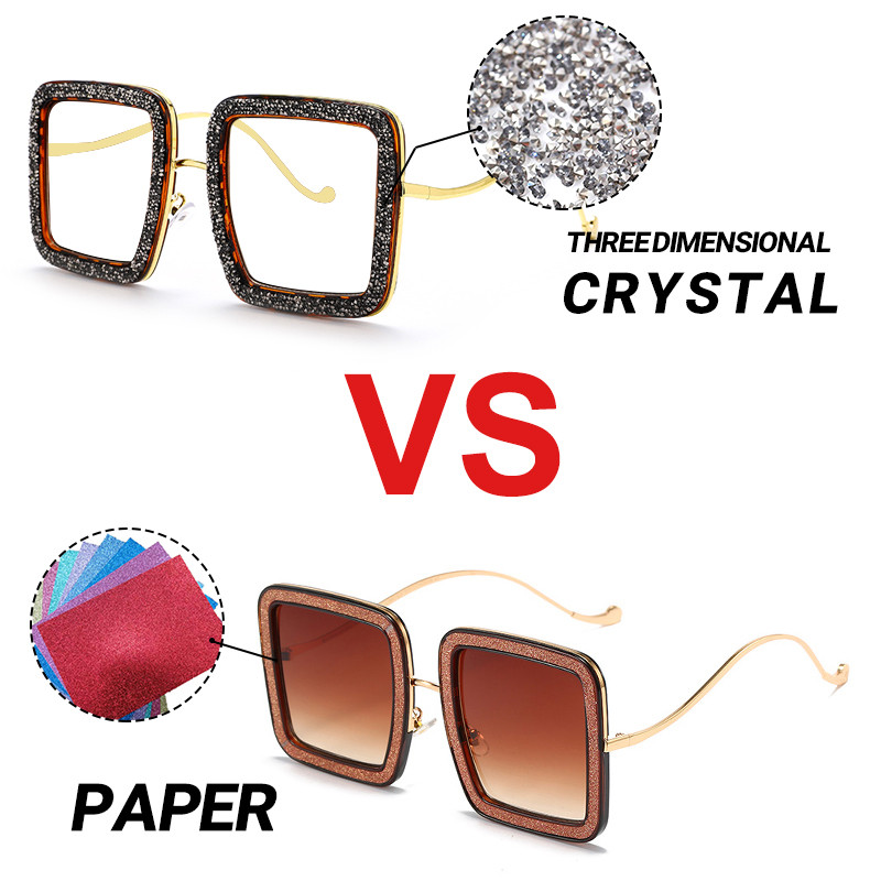 Luxus gyémánt szögletes szemüvegek szemüvegek új női férfi fényes kristály optikai szemüvegkeretek trendi optikai számítógépes szemüvegek