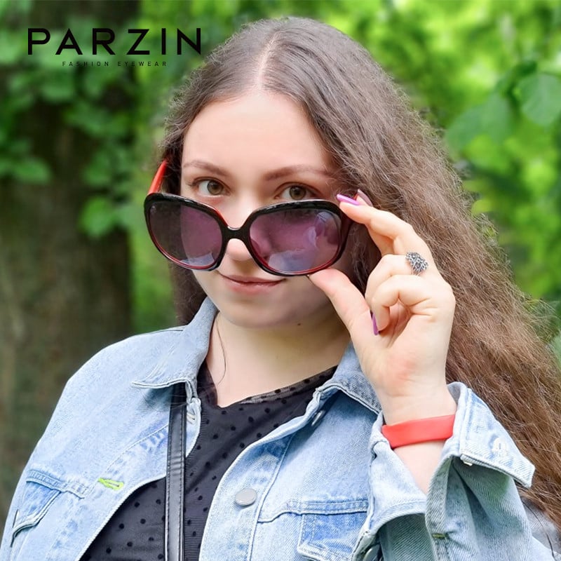 PARZIN Polarized Oversized Päikeseprillid Naiste Bränd Disain Mood Suure raamiga Retro naisteprillid Must UV400 Gafas De Sol Mujer
