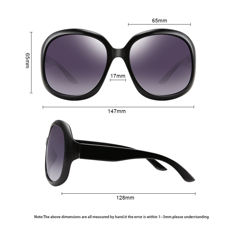 PARZIN Polarized Oversized Päikeseprillid Naiste Bränd Disain Mood Suure raamiga Retro naisteprillid Must UV400 Gafas De Sol Mujer