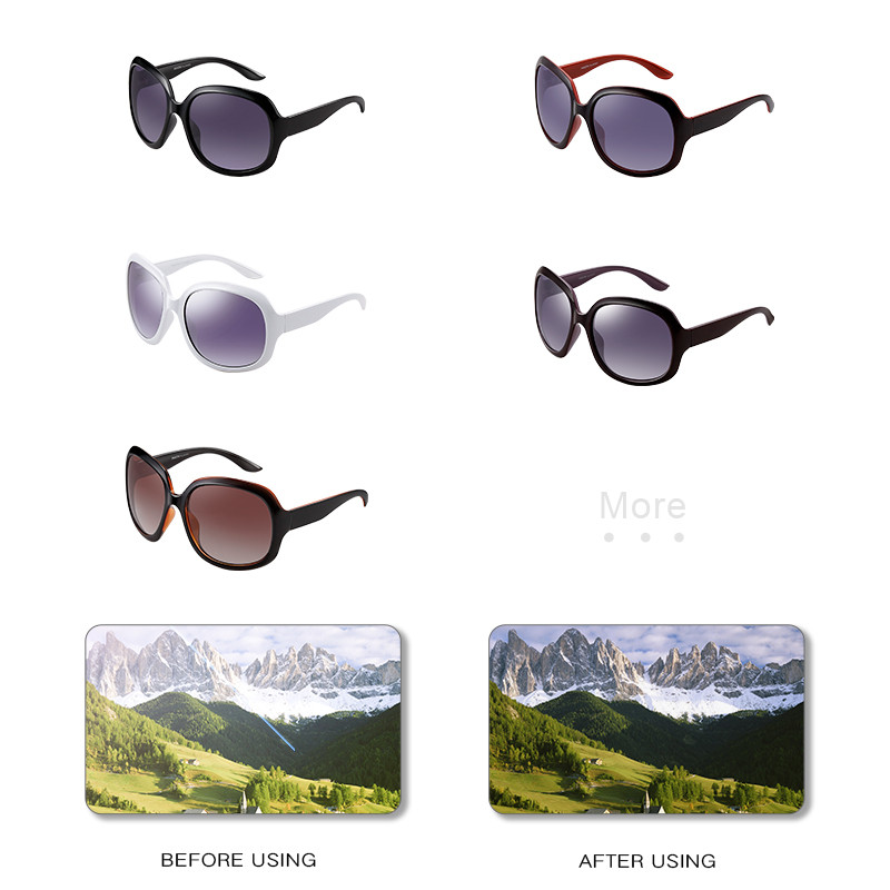 PARZIN Polarized Oversized Päikeseprillid Naiste Bränd Disain Mood Suure raamiga Retro naisteprillid Must UV400 Gafas De Sol Mujer