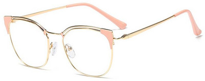 Átlátszó női fém drótkeretes macskaszem szemüveg Divatos szemüvegkeret pont nulla dioptriás szemüvegkeret szexi