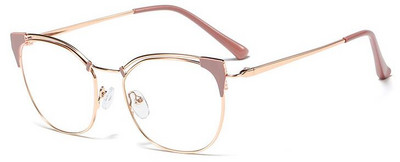 Átlátszó női fém drótkeretes macskaszem szemüveg Divatos szemüvegkeret pont nulla dioptriás szemüvegkeret szexi