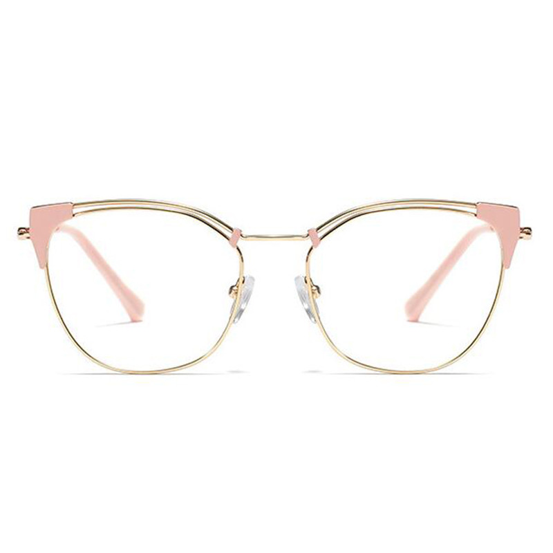 Átlátszó női fém drótkeretes macskaszem szemüveg Divatos szemüvegkeret pont nulla dioptriás szemüvegkeret szexi