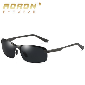 Мъжки поляризирани слънчеви очила Aoron с полурамка Driver Слънчеви очила Мъжки, алуминиево-магнезиева рамка Слънчеви очила UV защита
