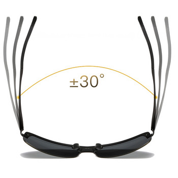 Ανδρικά γυαλιά ηλίου Aoron Semi-Rimless Polarized Sunglasses Driver Ανδρικά, σκελετό από αλουμίνιο μαγνήσιο γυαλιά ηλίου Προστασία UV