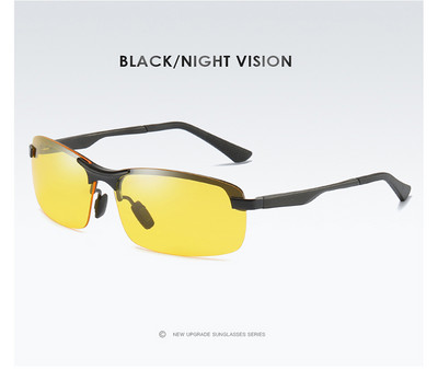 Aoron félkeretes férfi polarizált napszemüvegek vezető napszemüvegek férfi, alumínium magnézium keretes napszemüvegek UV védelem