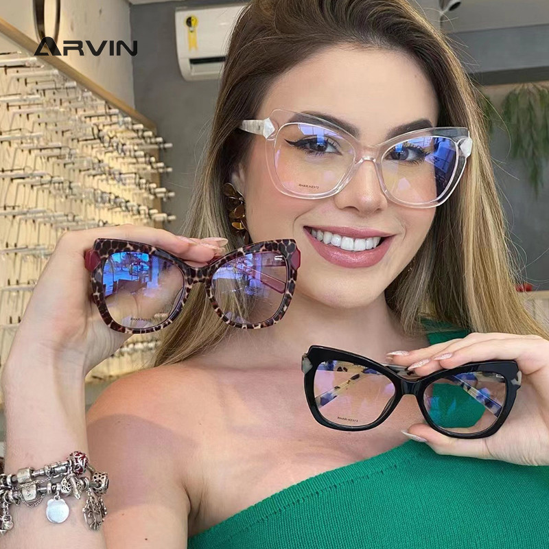 Anti-Blue Light TR90 Patogūs katės akių akinių rėmeliai Moteriški madingi prekės ženklo akiniai moterims, optinis rėmelis