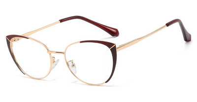 Kachawoo rame ochelari cu ochi de pisică pentru femei ochelari de vedere din metal ovale bicolor auriu verde prescripție accesorii de modă pentru femei cadou