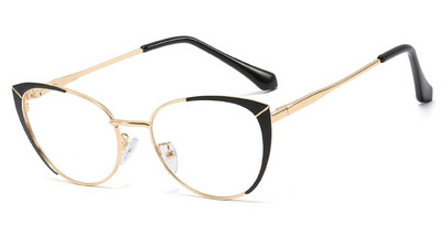 Kachawoo rame ochelari cu ochi de pisică pentru femei ochelari de vedere din metal ovale bicolor auriu verde prescripție accesorii de modă pentru femei cadou