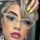 Рамка за очила Oulylan Anti Blue Light Дамска мода TR90 Котешки очила Рамки за големи очила с рецепта Дамски