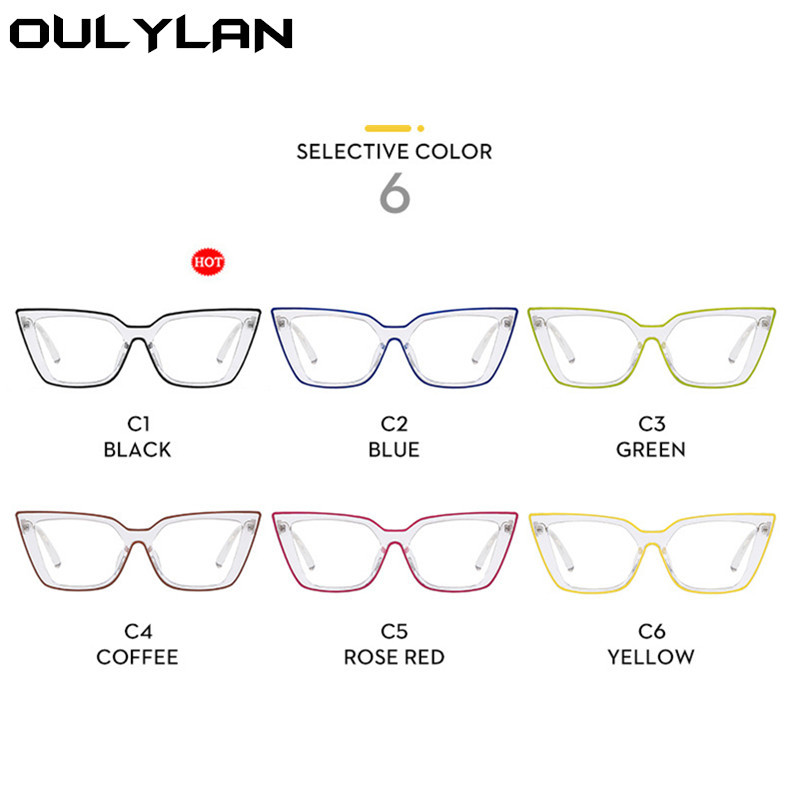 Рамка за очила Oulylan Anti Blue Light Дамска мода TR90 Котешки очила Рамки за големи очила с рецепта Дамски