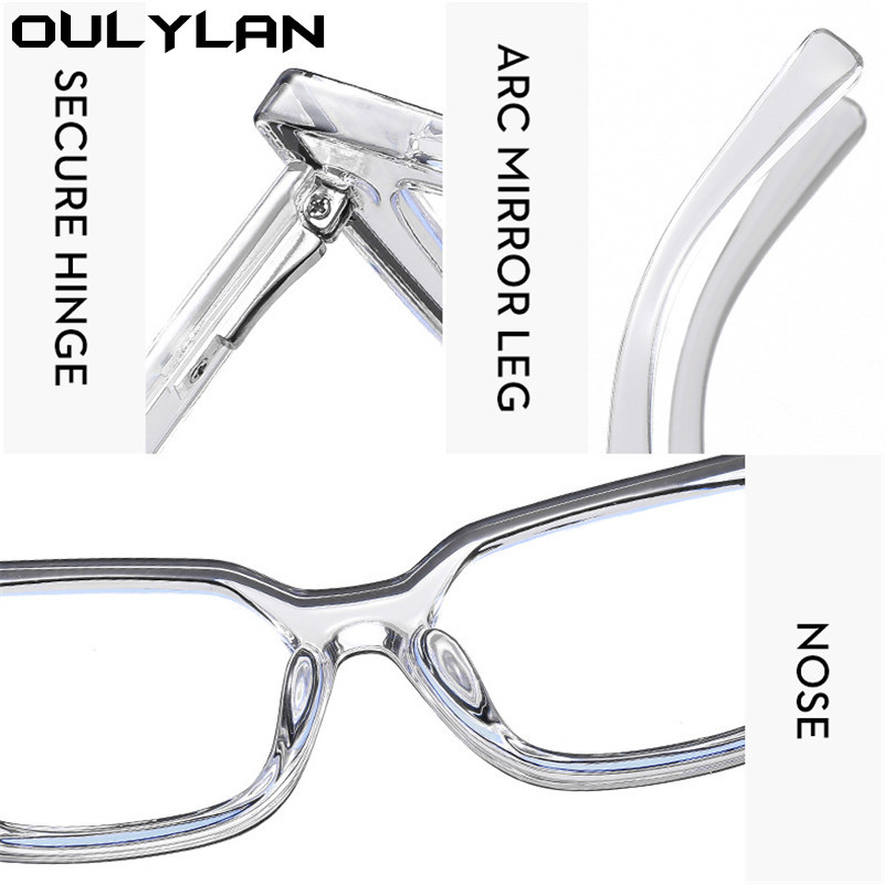 Рамка за очила Oulylan Anti Blue Light Дамска мода TR90 Котешки очила Рамки за големи очила с рецепта Дамски