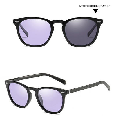 Vyriški moteriški poliarizuoti fotochromatiniai akiniai nuo saulės mėlyni rožiniai violetiniai geltoni pereinamieji chameleono lęšiai, skirti lauke vairuojant bėgimo stiklą