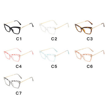 Кристално розови очила с котешки очи Модни прозрачни очила Оптични рамки за очила Cateye Прозрачни рамки за дамски очила Тенденции