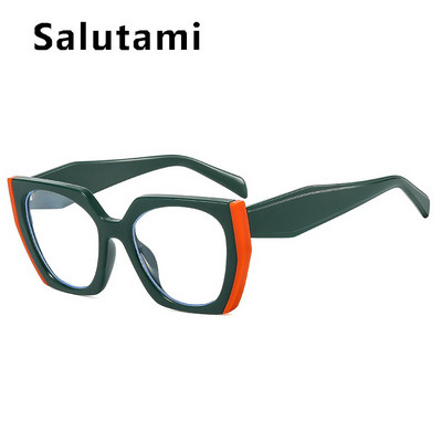 Ochelari de vedere unici supradimensionați, ochi de pisică, anti-albastru, cadru de ochelari pentru femei, modă vintage, alb, roz, clar, nuanțe de ochelari pentru computer