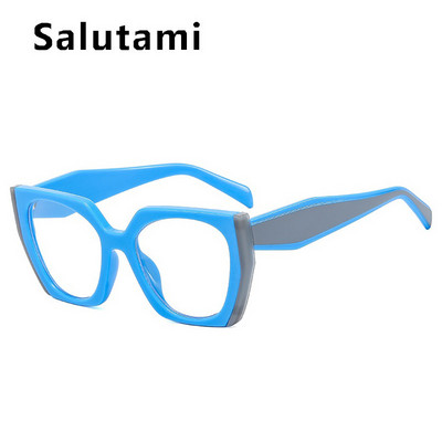 Ochelari de vedere unici supradimensionați, ochi de pisică, anti-albastru, cadru de ochelari pentru femei, modă vintage, alb, roz, clar, nuanțe de ochelari pentru computer