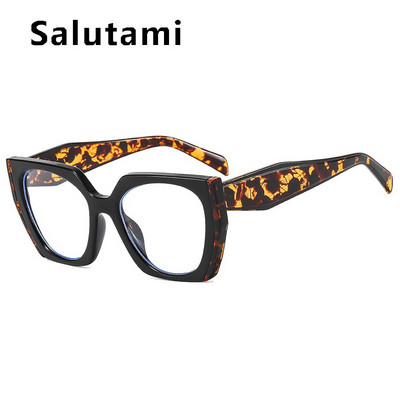 Ochelari de vedere unici supradimensionați, ochi de pisică, anti-albastru, cadru de ochelari pentru femei, modă vintage, alb, roz, clar, nuanțe de ochelari pentru computer