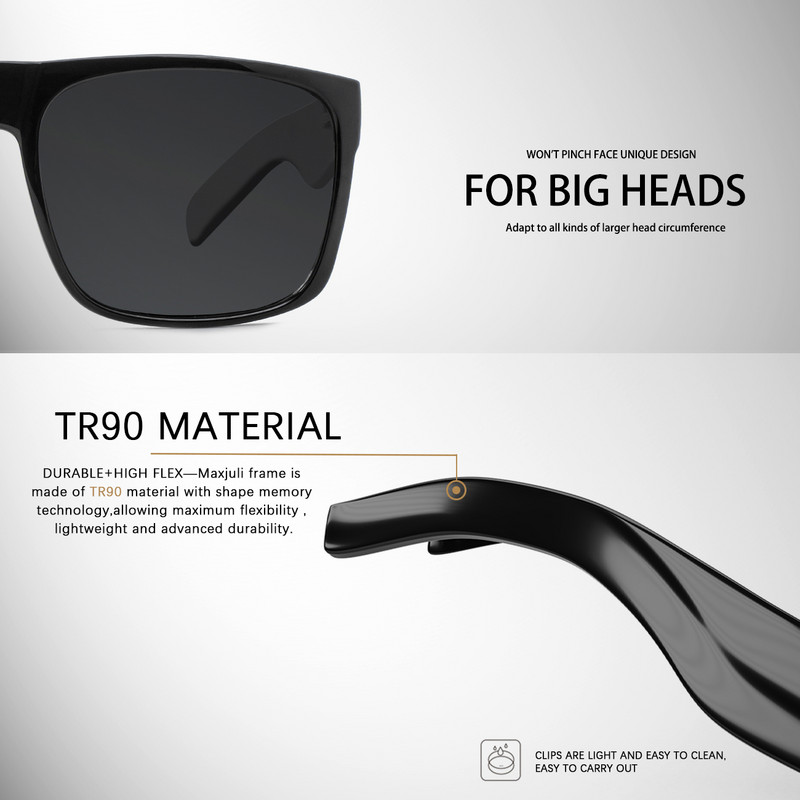 JULI Square Lielizmēra polarizētas saulesbrilles lielām galvām vīriešiem Retro vintage saulesbrilles UV aizsardzībai zvejas brilles 8130