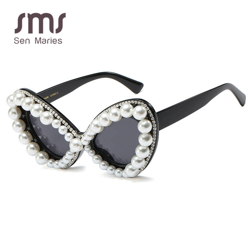 Värvilised ülisuured kassisilmade päikeseprillid naiste vintage pärlikivist päikeseprillid elegantsele daamile Üheosalised punkprillid Oculos