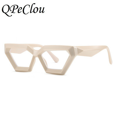 Naujos mados Unikalūs kvadratiniai optiniai anti-mėlyni akiniai moterims Prekės ženklo vintažiniai Kompiuteriai Permatomi akiniai Moteriški Oculos Akiniai