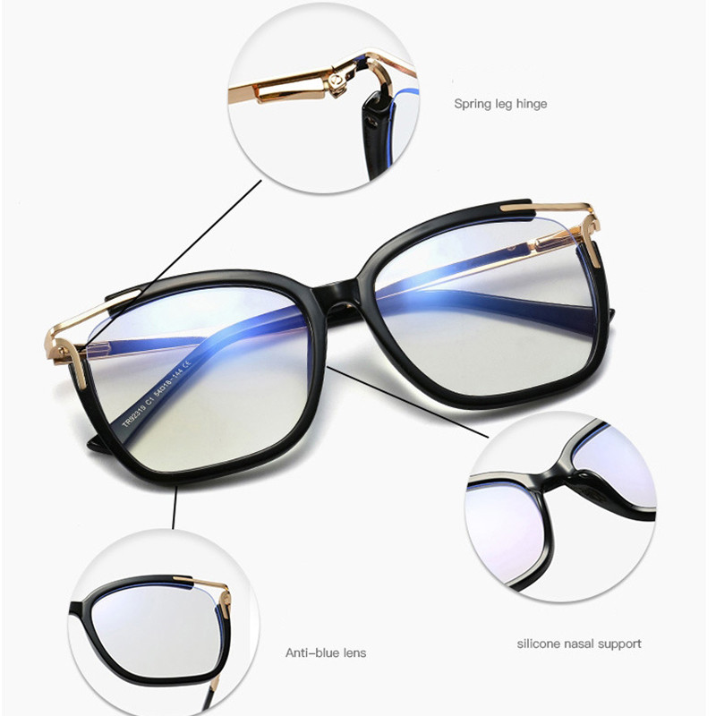 Tendințe 2022 Ochelari cu lumină albastră Ochelari de computer de modă pentru femei Ochelari de vedere pătrați clari Ochelari optici transparente