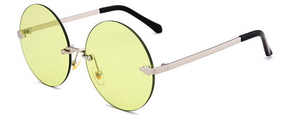 2023 Кръгли слънчеви очила без рамка Дамски парти UV400 Слънчеви очила с метална рамка Candy Colors Lady Lunette De Soleil Femme 1121T