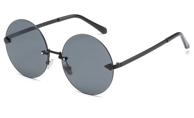 2023 Кръгли слънчеви очила без рамка Дамски парти UV400 Слънчеви очила с метална рамка Candy Colors Lady Lunette De Soleil Femme 1121T